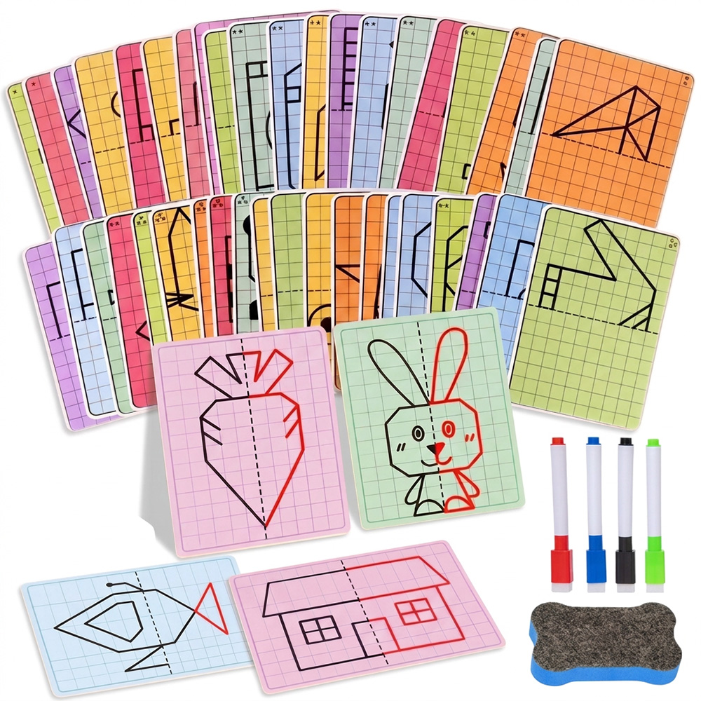 Kids Educational Workbooks - Kids Checkered Symmetrical Painting Toy 30