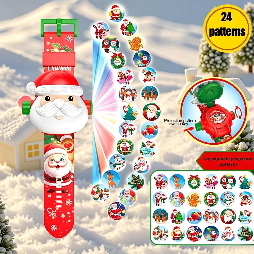 Kids Educational Watch - Christmas Projection Watch Children Montessori Education