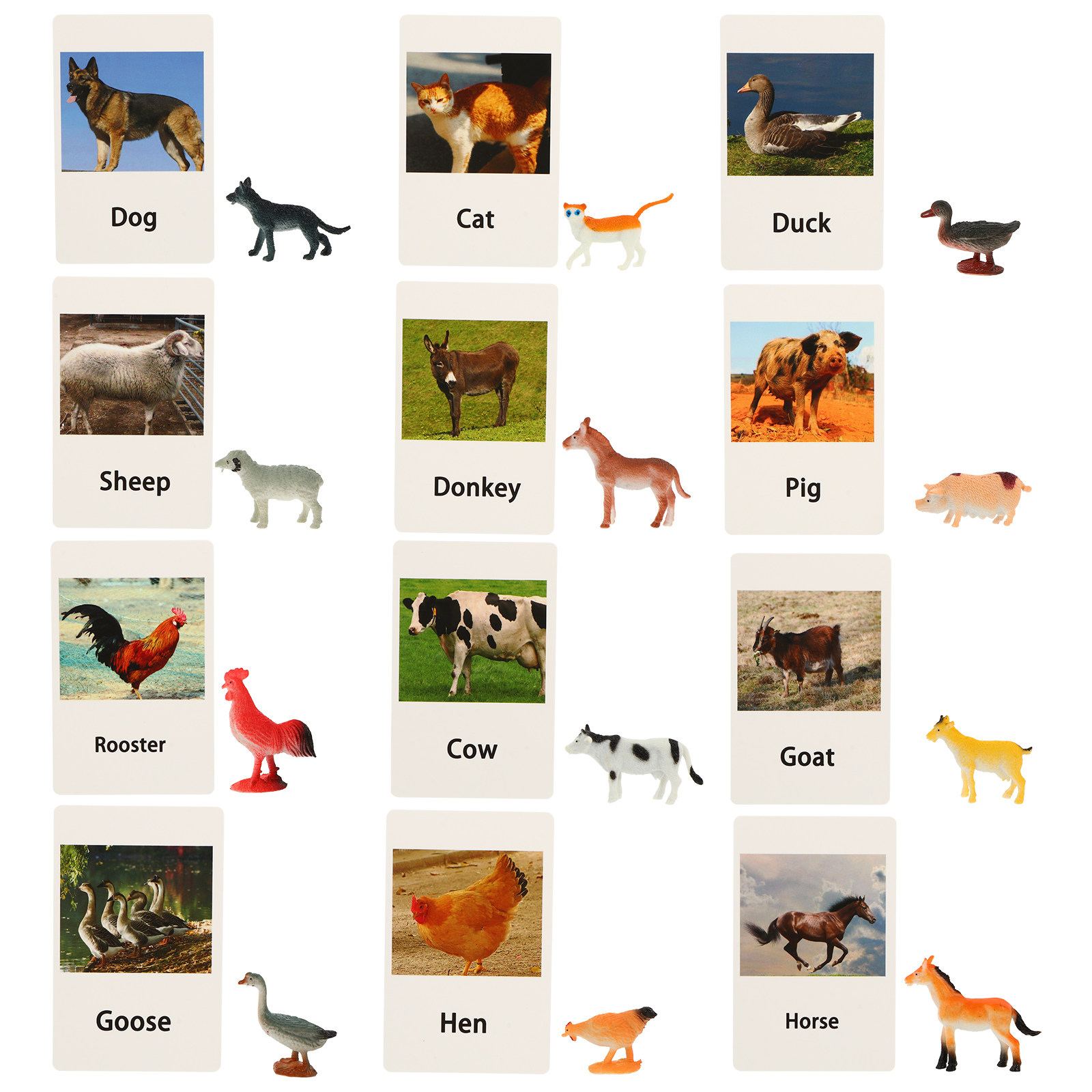 Kids Education Fun - 1Set Animal Cards Matching Cognitive Play