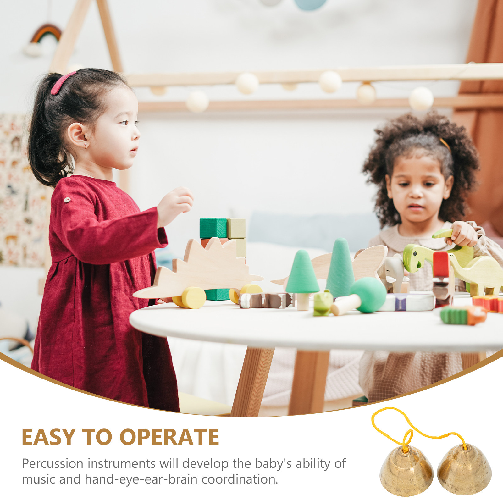 1Pair Premium Copper Kids Musi - đánh giá và giá Kids Education Bell