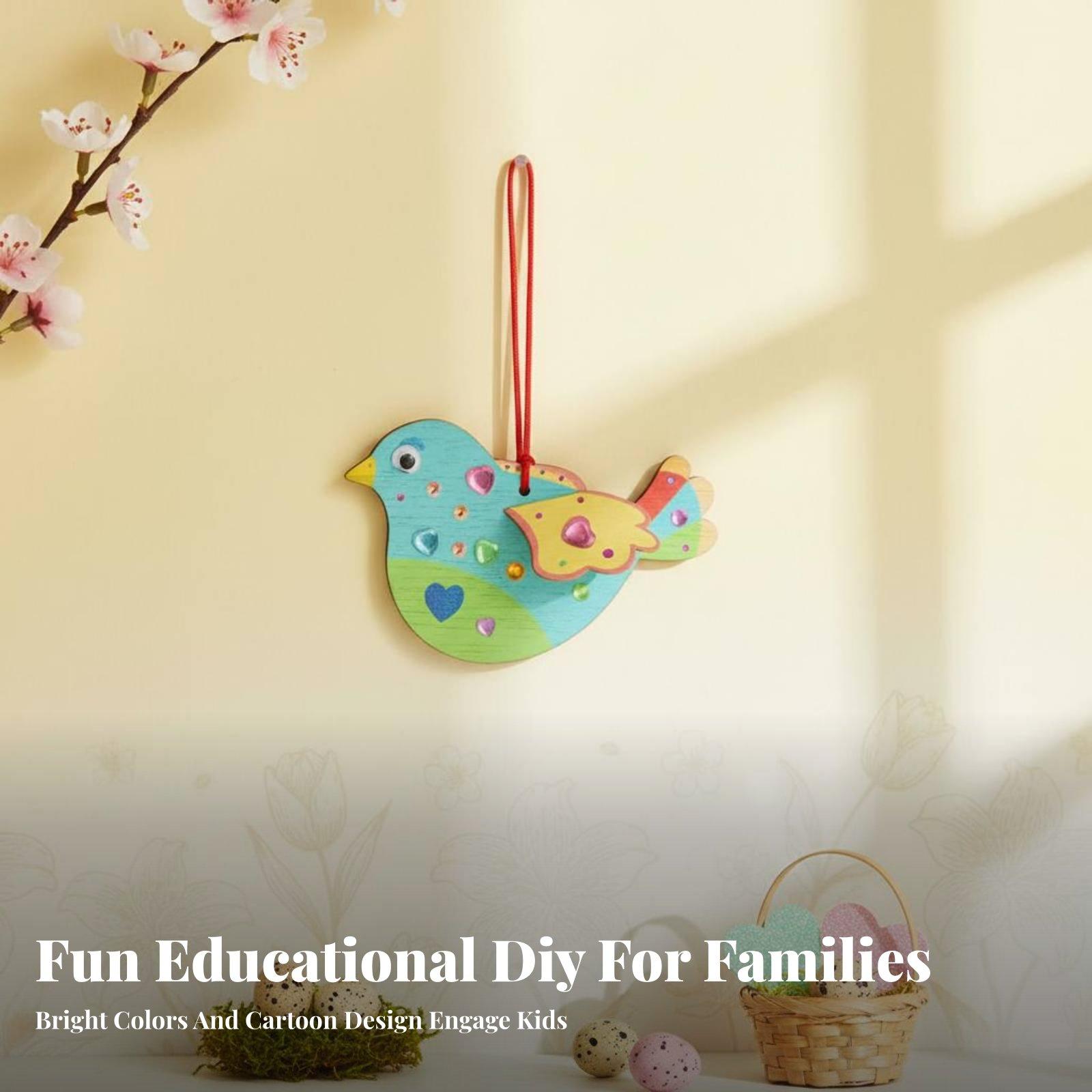 Wooden Bird Ornament DIY Craft - đánh giá và giá Kids Education Fun