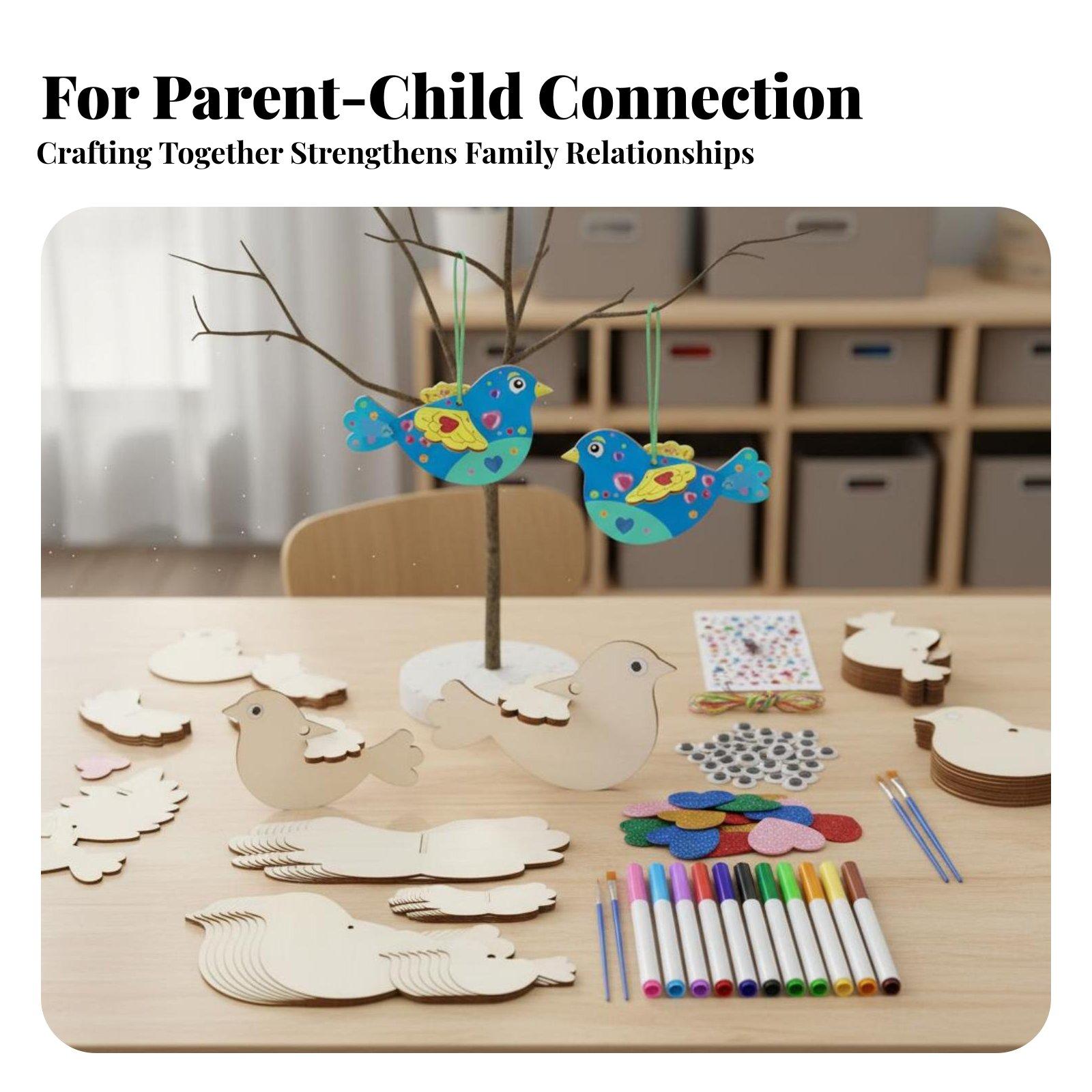 Wooden Bird Ornament DIY Craft - đánh giá và giá Kids Education Fun