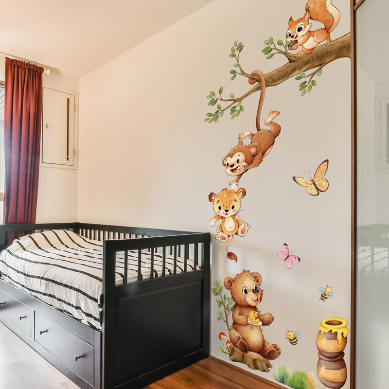 Animal Branches Cute Monkey Bu - đánh giá và giá Kids Educational Posters