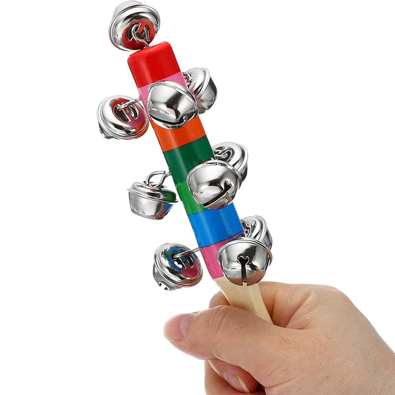 5PCS Wooden Jingle Hand Bells  - đánh giá và giá Kids Education Bell