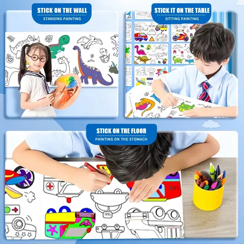 Kids Coloring Paper Roll Stick - đánh giá và giá Kids Educational Workbooks