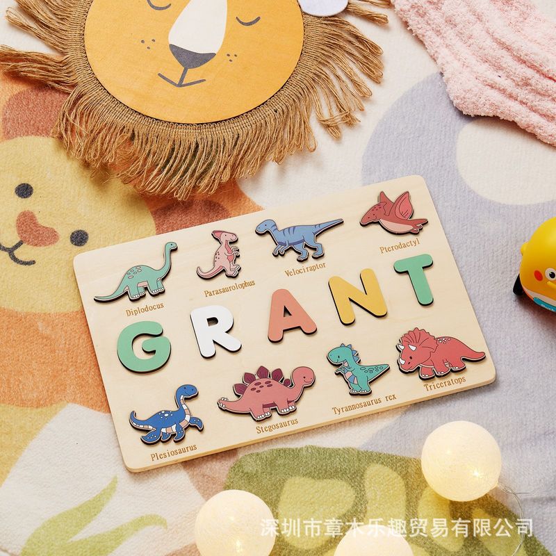 Wooden Dinosaur Name Puzzle Bo - đánh giá và giá Kids Education Name