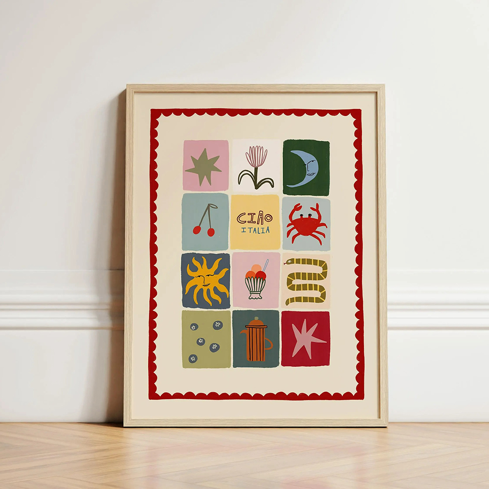 Patchwork Print Kids Wall Art  - đánh giá và giá Kids Educational Posters