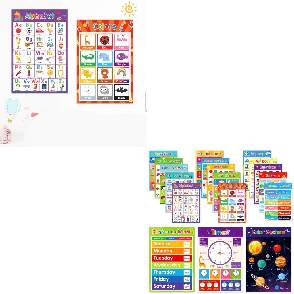 Biểu đồ áp phích học tập động  - đánh giá và giá Kids Education Charts