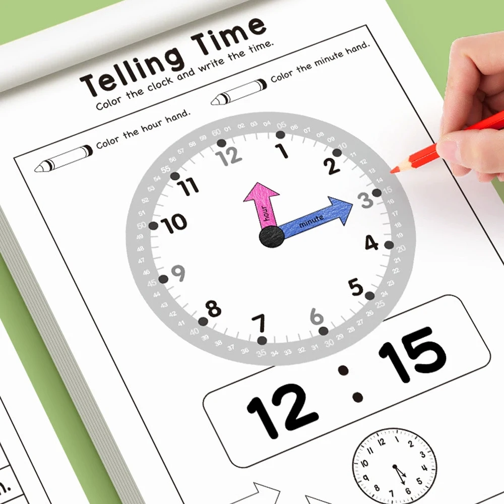 32 Pages Telling Time Workbook - đánh giá và giá Kids Educational Workbooks