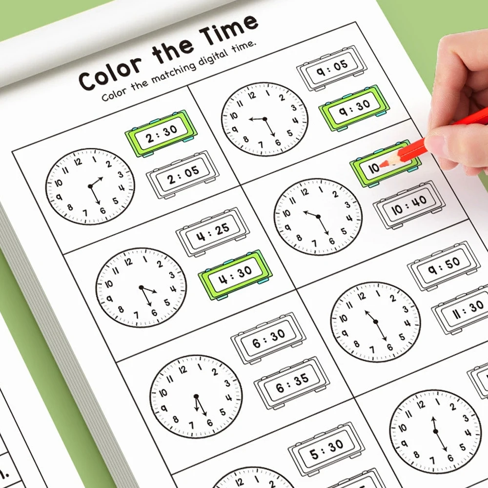 32 Pages Telling Time Workbook - đánh giá và giá Kids Educational Workbooks