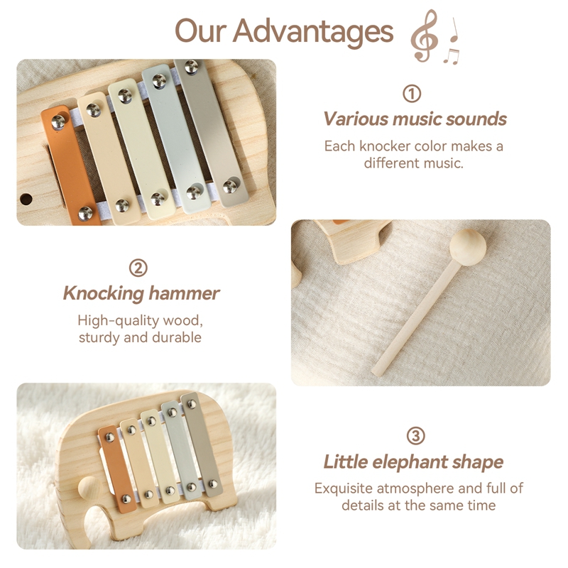 Montessori Wooden 5 Tones Mult - đánh giá và giá Kids Education Bell
