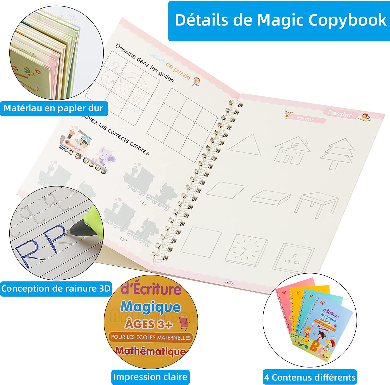 Magic French Copy Book Groove  - đánh giá và giá Kids Educational Workbooks