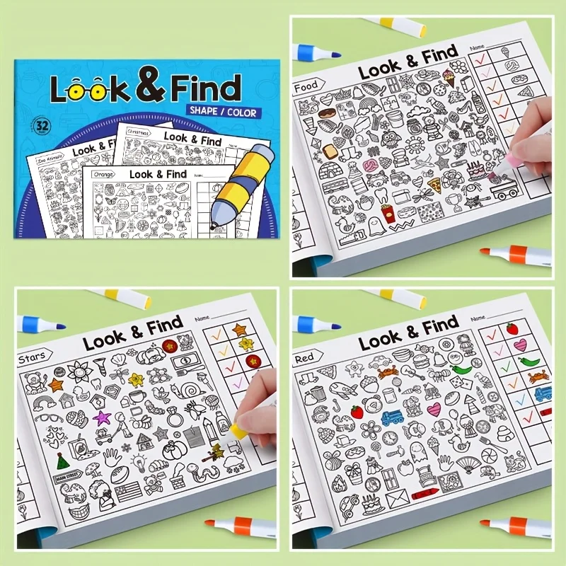 Kids Hidden Object Coloring Bo - đánh giá và giá Kids Educational Workbooks