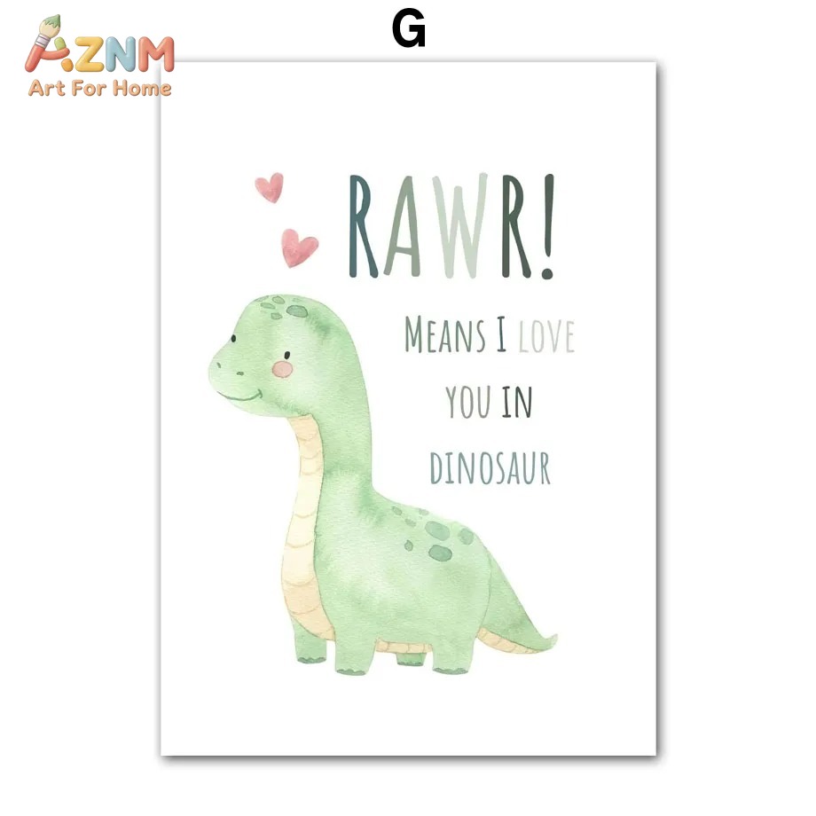 AZNM Watercolor Dinosaur Alpha - đánh giá và giá Inspirational Kids Education Quotes